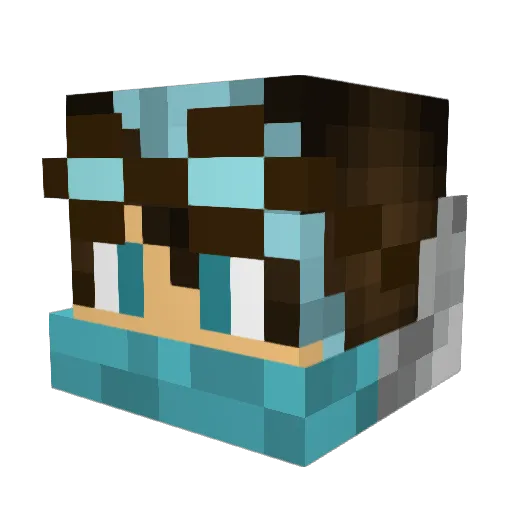 Marcella308 Minecraft avatar head, 3D render