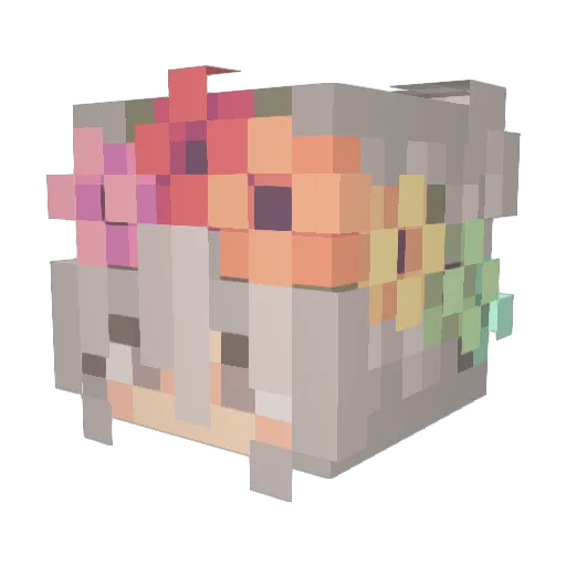 Marcelle_Prout Minecraft avatar head, 3D render