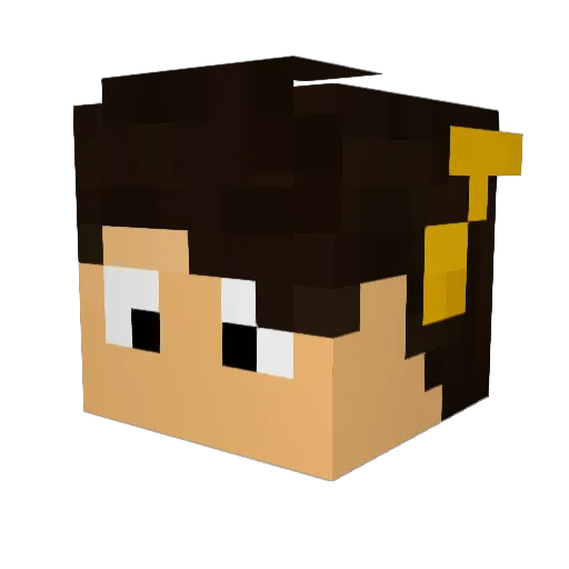 Marcelodrv Minecraft avatar head, 3D render