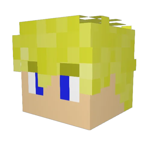 Marcelonpc Minecraft avatar head, 3D render