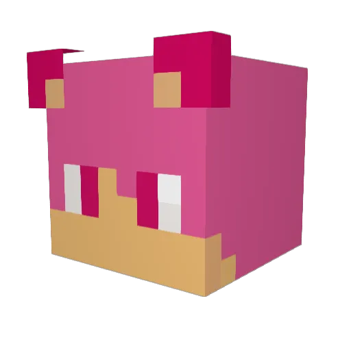 Marchande Minecraft avatar head, 3D render