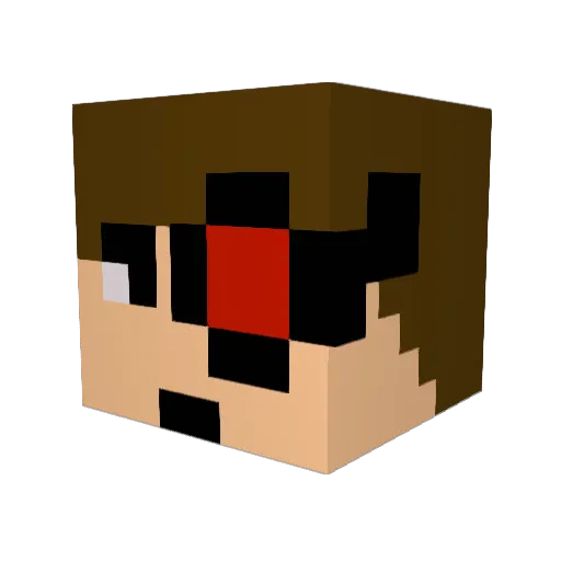 MarchenG Minecraft avatar head, 3D render