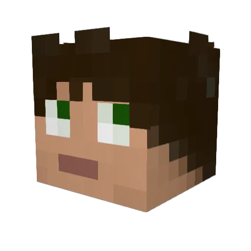 Marci100 Minecraft avatar head, 3D render