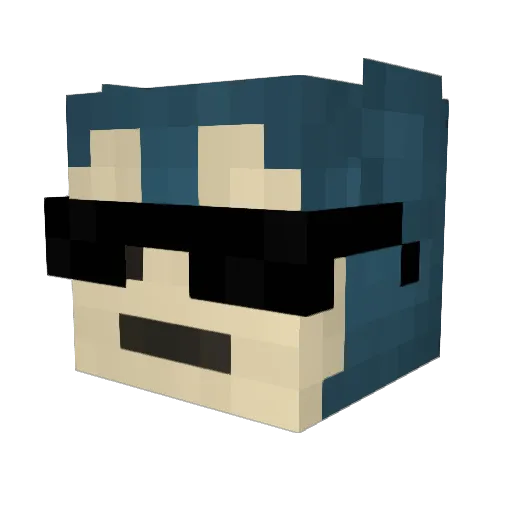 Marclm Minecraft avatar head, 3D render