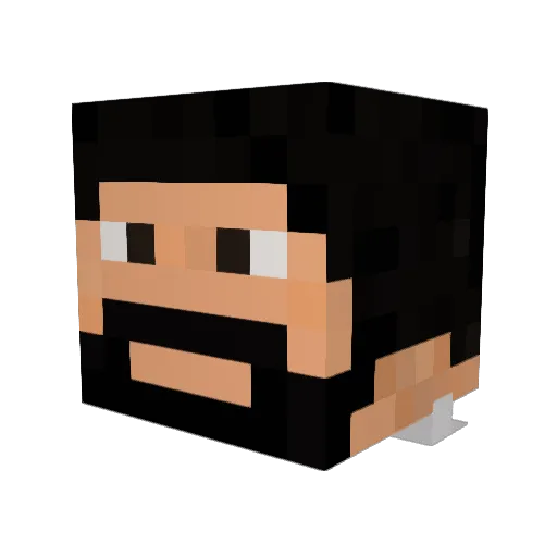 MarcosBio Minecraft avatar head, 3D render