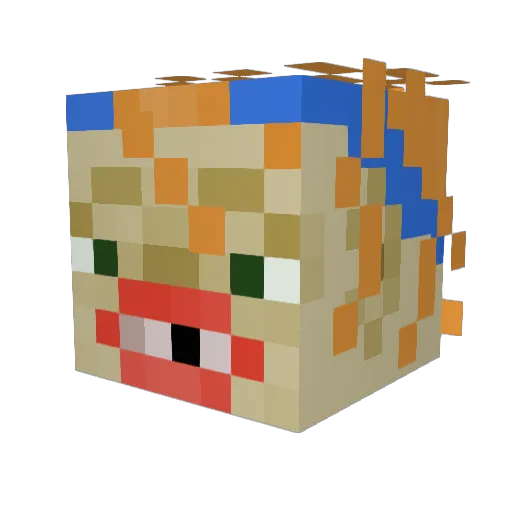 Marcusln Minecraft avatar head, 3D render