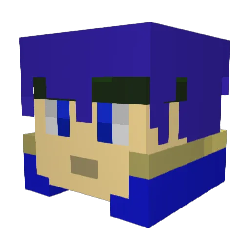 Mardacous Minecraft avatar head, 3D render