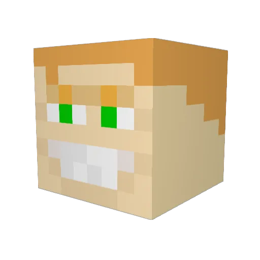 MarechalBanane Minecraft avatar head, 3D render