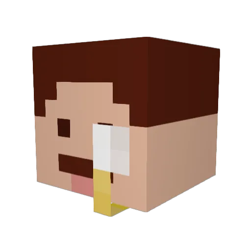Marefi Minecraft avatar head, 3D render