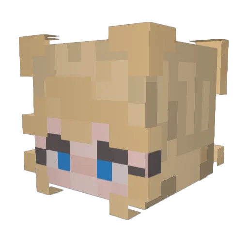 Marflow Minecraft avatar head, 3D render