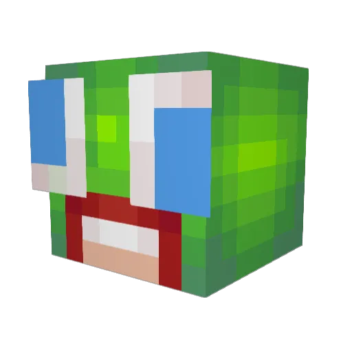MargieCorn Minecraft avatar head, 3D render