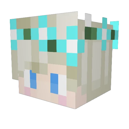 MargoArgo Minecraft avatar head, 3D render
