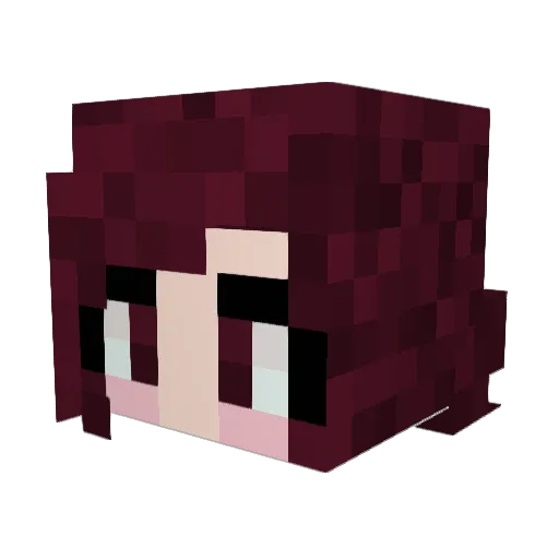 MariClaro Minecraft avatar head, 3D render