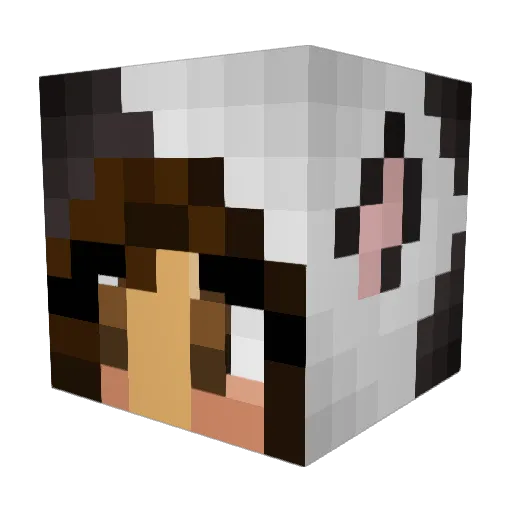 MariOhohoho Minecraft avatar head, 3D render