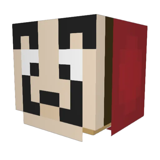 MariaBot Minecraft avatar head, 3D render