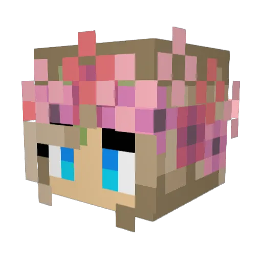 MariaLove12 Minecraft avatar head, 3D render