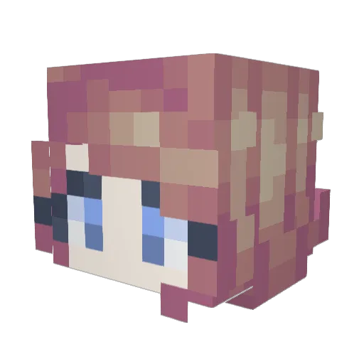 MariaMeme Minecraft avatar head, 3D render