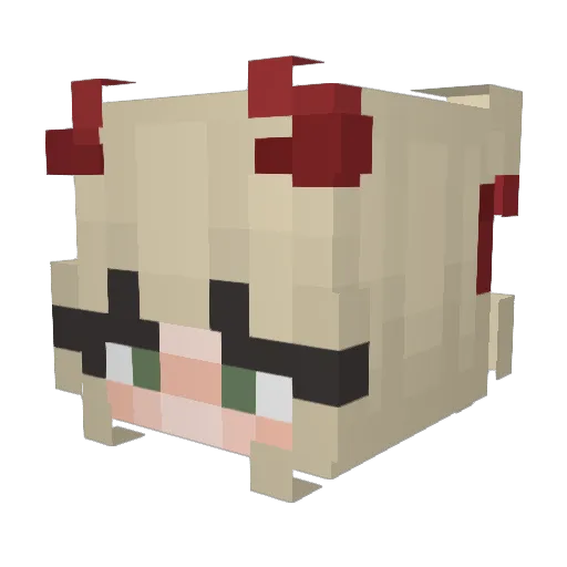 MariaOdete Minecraft avatar head, 3D render