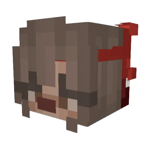 MariaPlata Minecraft avatar head, 3D render