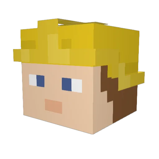 MariaVI Minecraft avatar head, 3D render