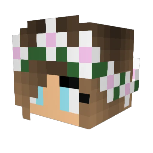 MariahBows Minecraft avatar head, 3D render