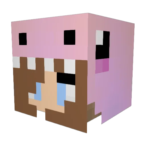 MarianaVerde Minecraft avatar head, 3D render