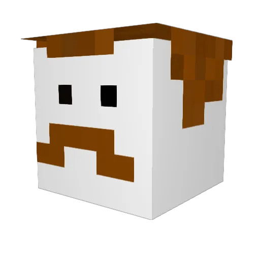 Mariasuperfan Minecraft avatar head, 3D render