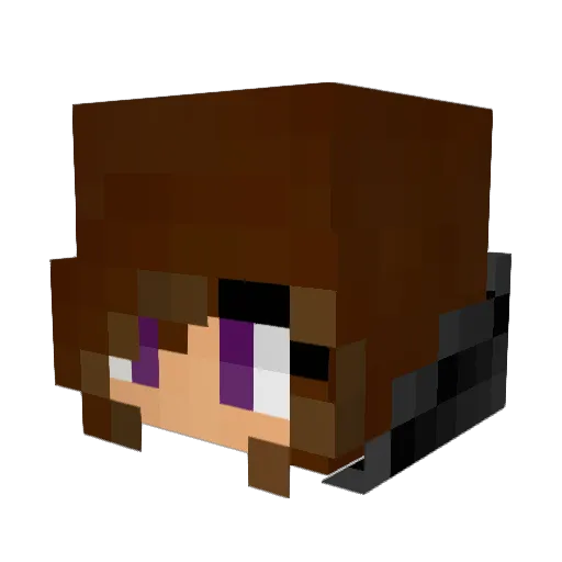 Mariavv Minecraft avatar head, 3D render