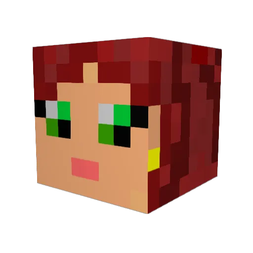 Maribell Minecraft avatar head, 3D render