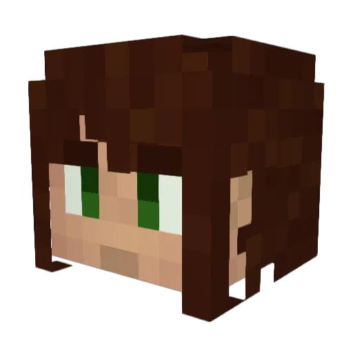Maricat Minecraft avatar head, 3D render