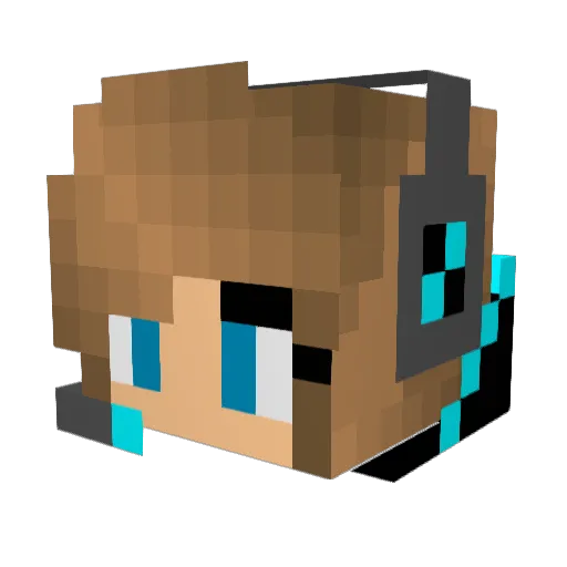 MariePlayzz Minecraft avatar head, 3D render