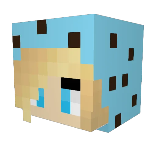 MarieSJ Minecraft avatar head, 3D render
