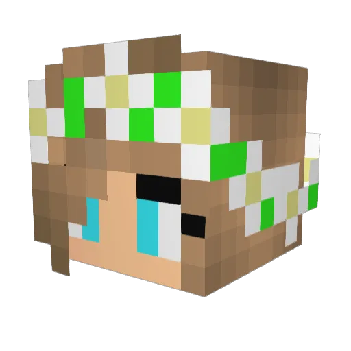 Marie_777 Minecraft avatar head, 3D render