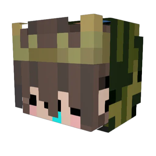 Mariehi Minecraft avatar head, 3D render