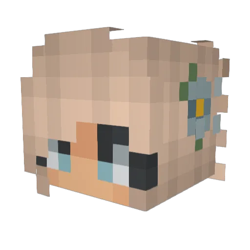 Mariekee Minecraft avatar head, 3D render