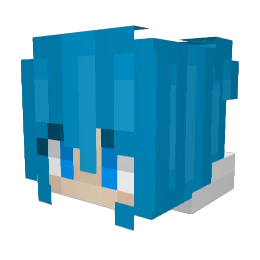 Mariflua Minecraft avatar head, 3D render