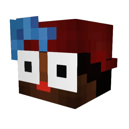 Marii3 Minecraft avatar head, 3D render