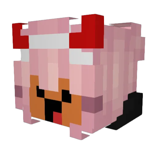 Mariiicota Minecraft avatar head, 3D render