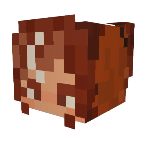 Mariipop Minecraft avatar head, 3D render