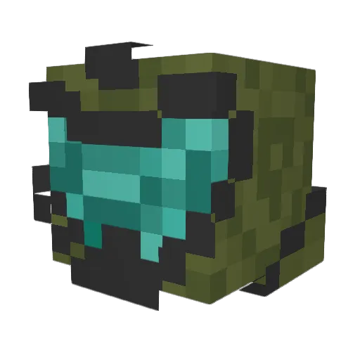 Marijuhuana Minecraft avatar head, 3D render