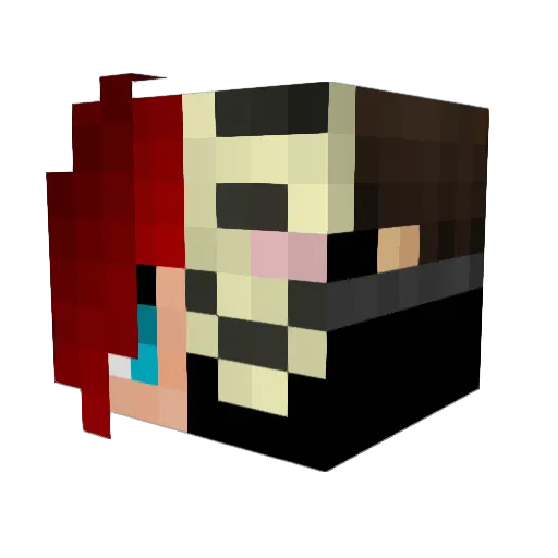 Marikc Minecraft avatar head, 3D render