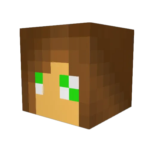 Mariloy Minecraft avatar head, 3D render