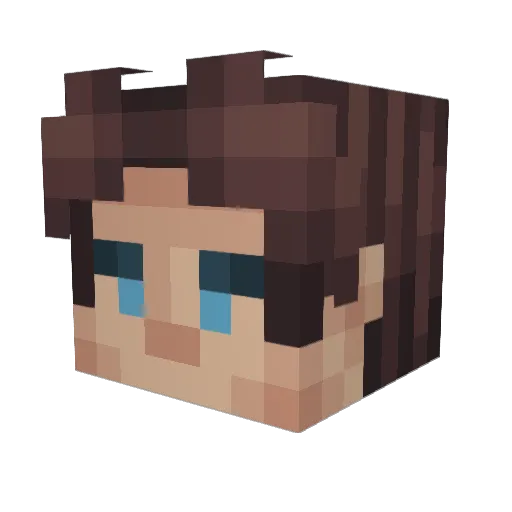 MarinaKobler Minecraft avatar head, 3D render