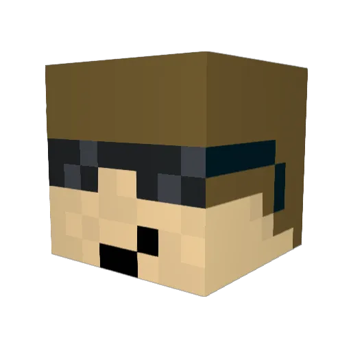 MarinatedPasta Minecraft avatar head, 3D render