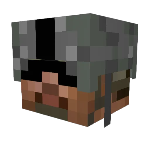 Marine Minecraft avatar head, 3D render