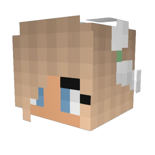 Marinierke Minecraft avatar head, 3D render