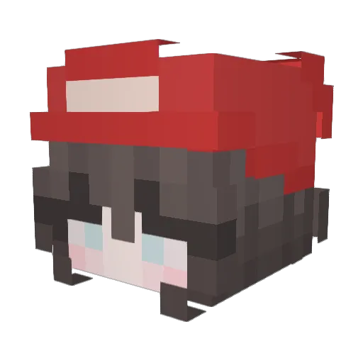 Mario47Thug Minecraft avatar head, 3D render