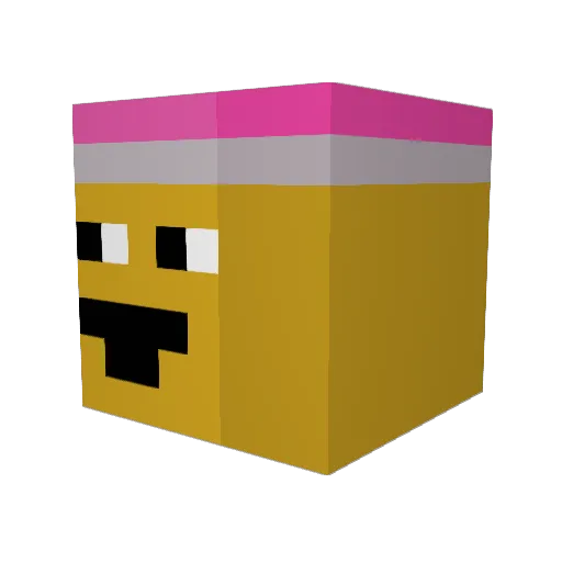 MarioCov Minecraft avatar head, 3D render