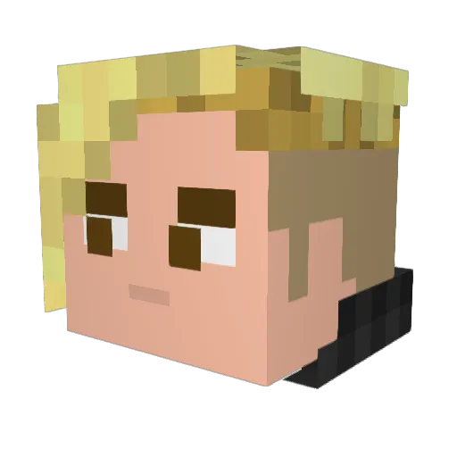 MarioFerdy Minecraft avatar head, 3D render