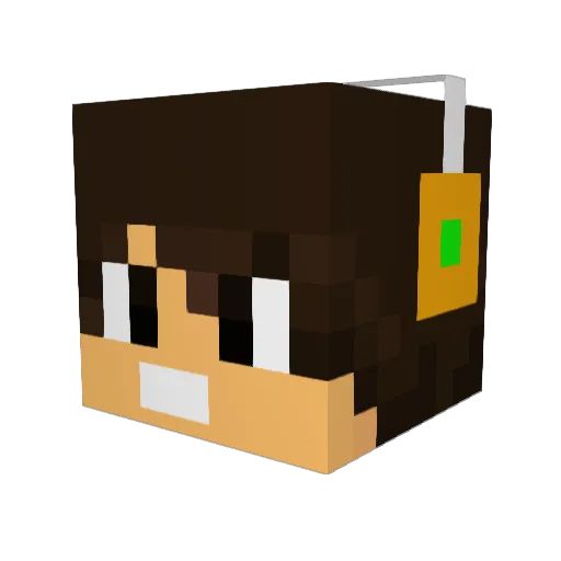 MarioKwok Minecraft avatar head, 3D render